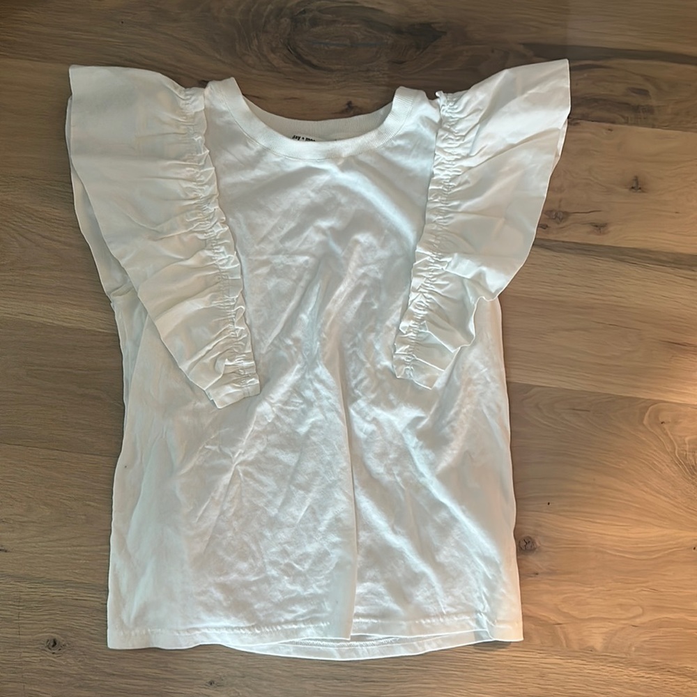 Day+Moon white ruffled shirt